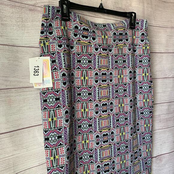 LuLaRoe Cassie Pencil Skirt Geometric Abstract Western Pattern Pull-On Size XL - Picture 5 of 15
